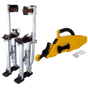 Kit échasses aluminium KRTools + banjo MudDog Tapetech - Échasses réglables 38 à 58 cm