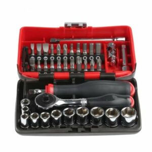 COFFRET RADIO 1/4'' 38 PIÈCES NANO AVEC CLIQUET À MANCHE ROTATIF 360° FACOM | R.360NANOPB