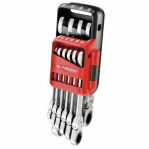 JEU DE 10 CLÉS MIXTES À CLIQUET ARTICULÉES + ÉTUI POCKET 8 À 19 mm FACOM | 467BF.JP10PB